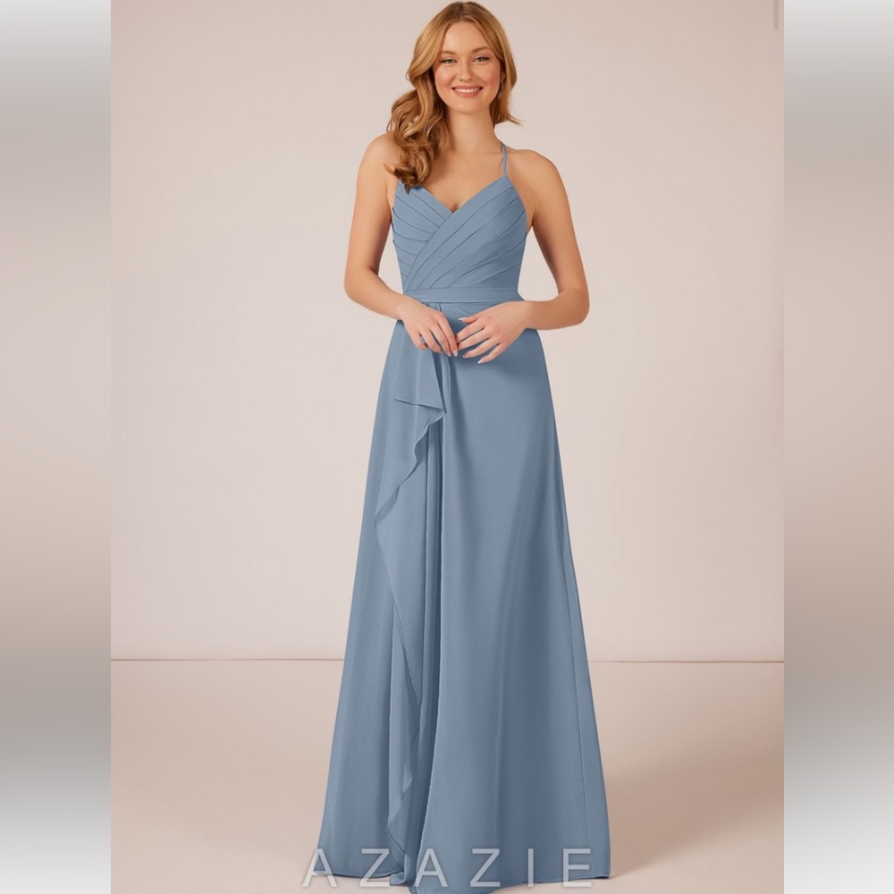 Azazie Dawn dusty blue